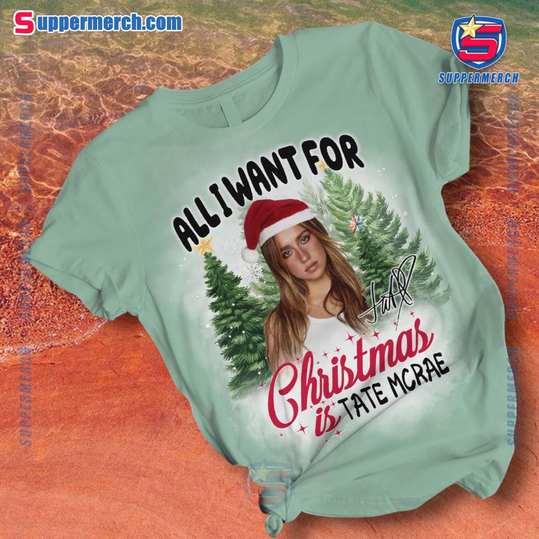 All I Want For Christmas Is Tate Mcrae Signature Pajamas Set-a WunTBoO