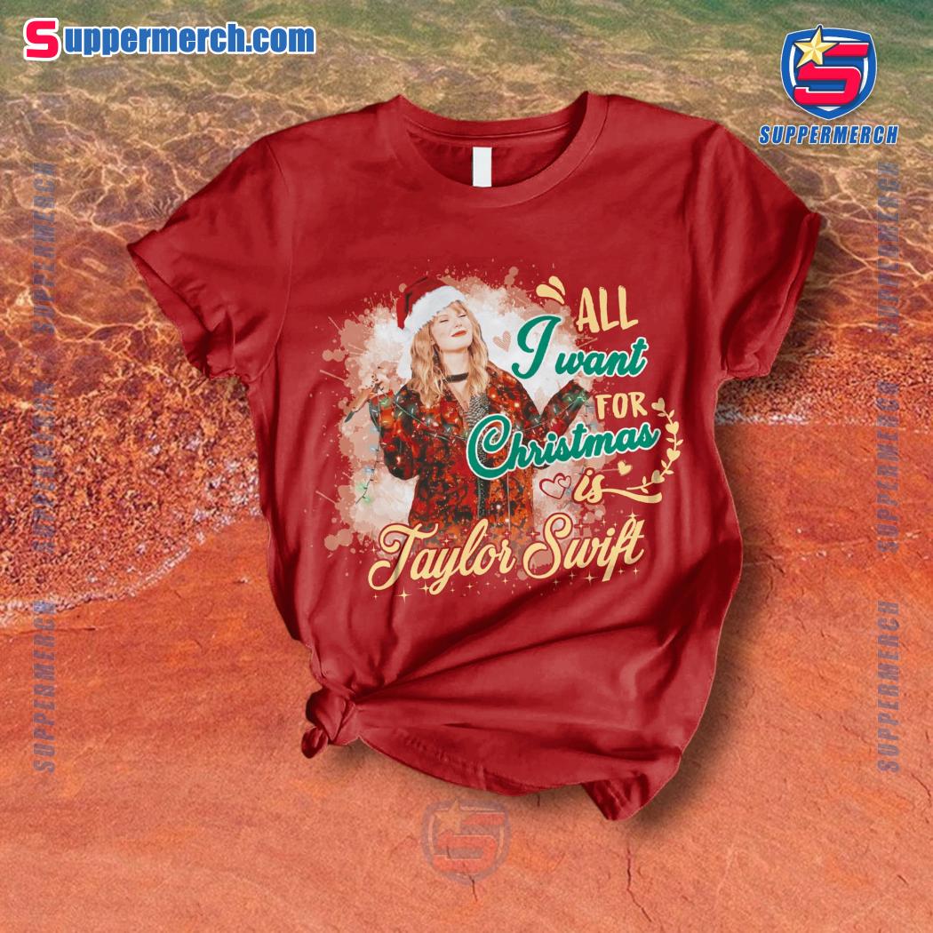 All I Want For Christmas Is Taylor Swift Red Pajamas Set a