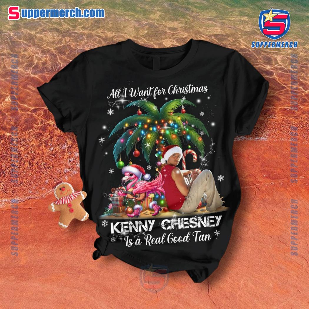 All I Want For Christmas Kenny Chesney Is A Real Good Tan Plaid Pajamas Set-a ENGy2vh