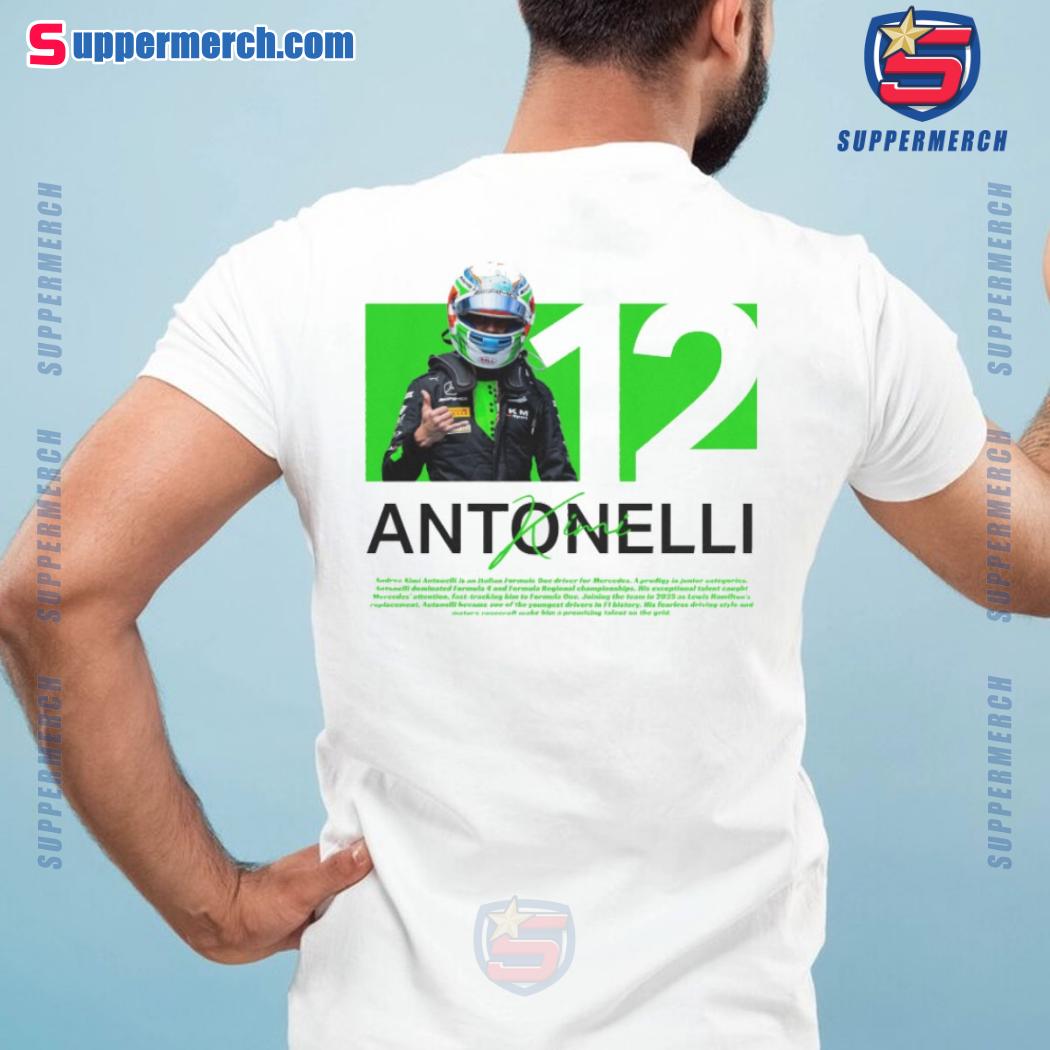 Andrea Kimi Antonelli Racing Driver Number 12 Graphic Unisex T-shirt-a mhitF8H