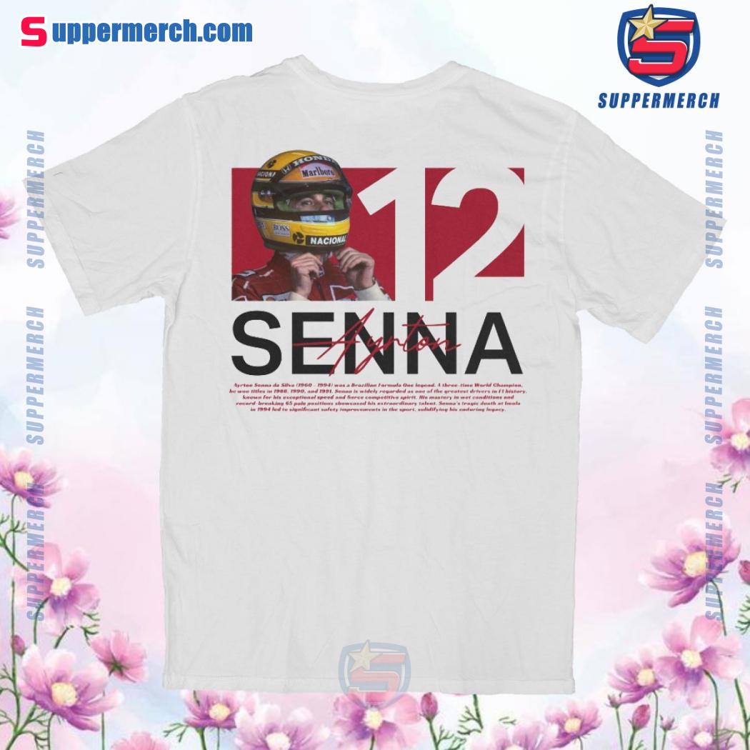 Ayrton Senna Racing Driver Number 12 Graphic Unisex T-shirt-a dBnAi5D