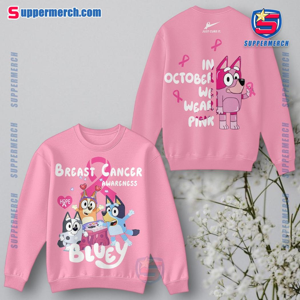 Bluey Breast Cancer Awareness T-shirt, Hoodie a