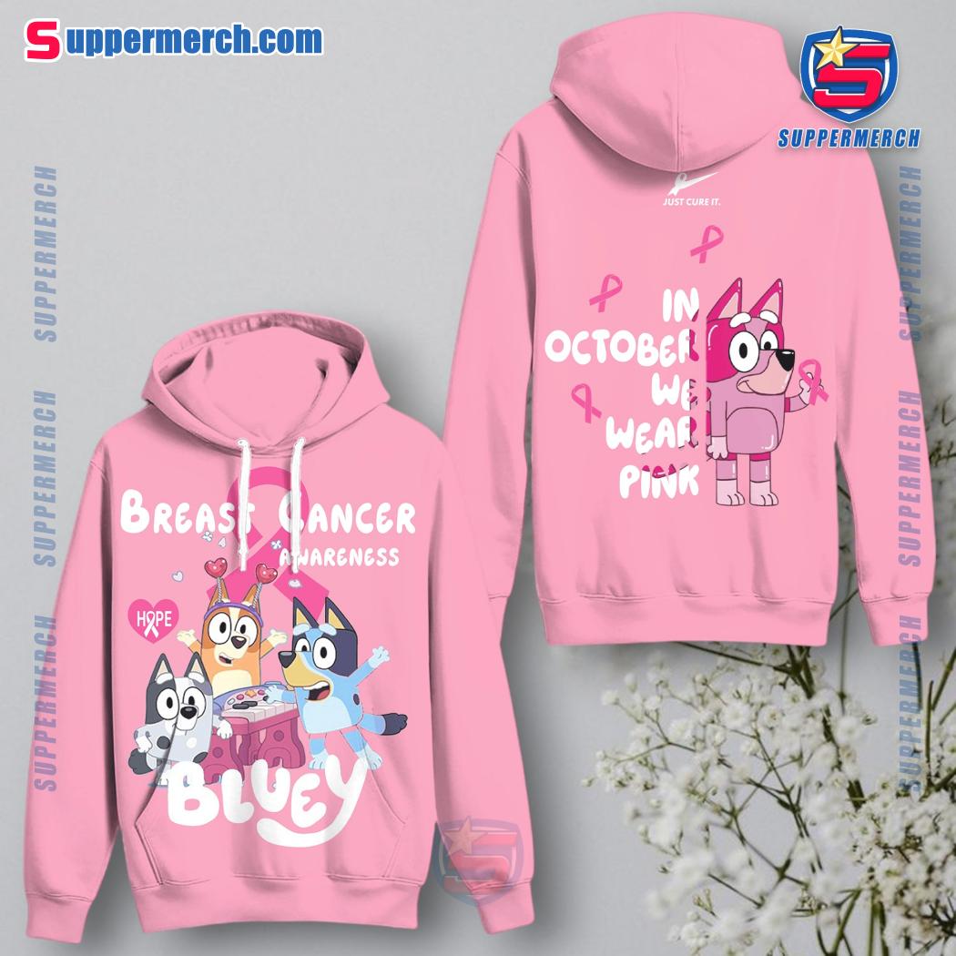 Bluey Breast Cancer Awareness T-shirt, Hoodie b