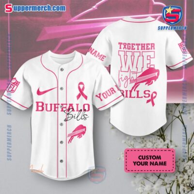 Buffalo Bills Together We Fight Breast Cancer Personalized Baseball Jersey