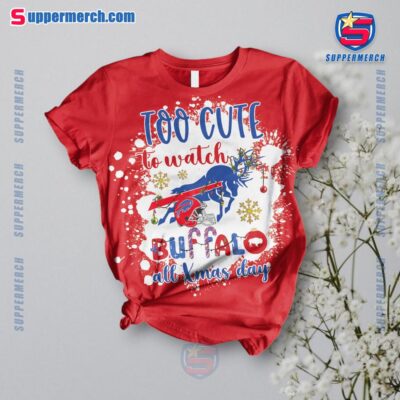 Buffalo Bills Too Cute To Watch Buffalo All Xmas Day Plaid Pajamas Set-a AeqTtfm