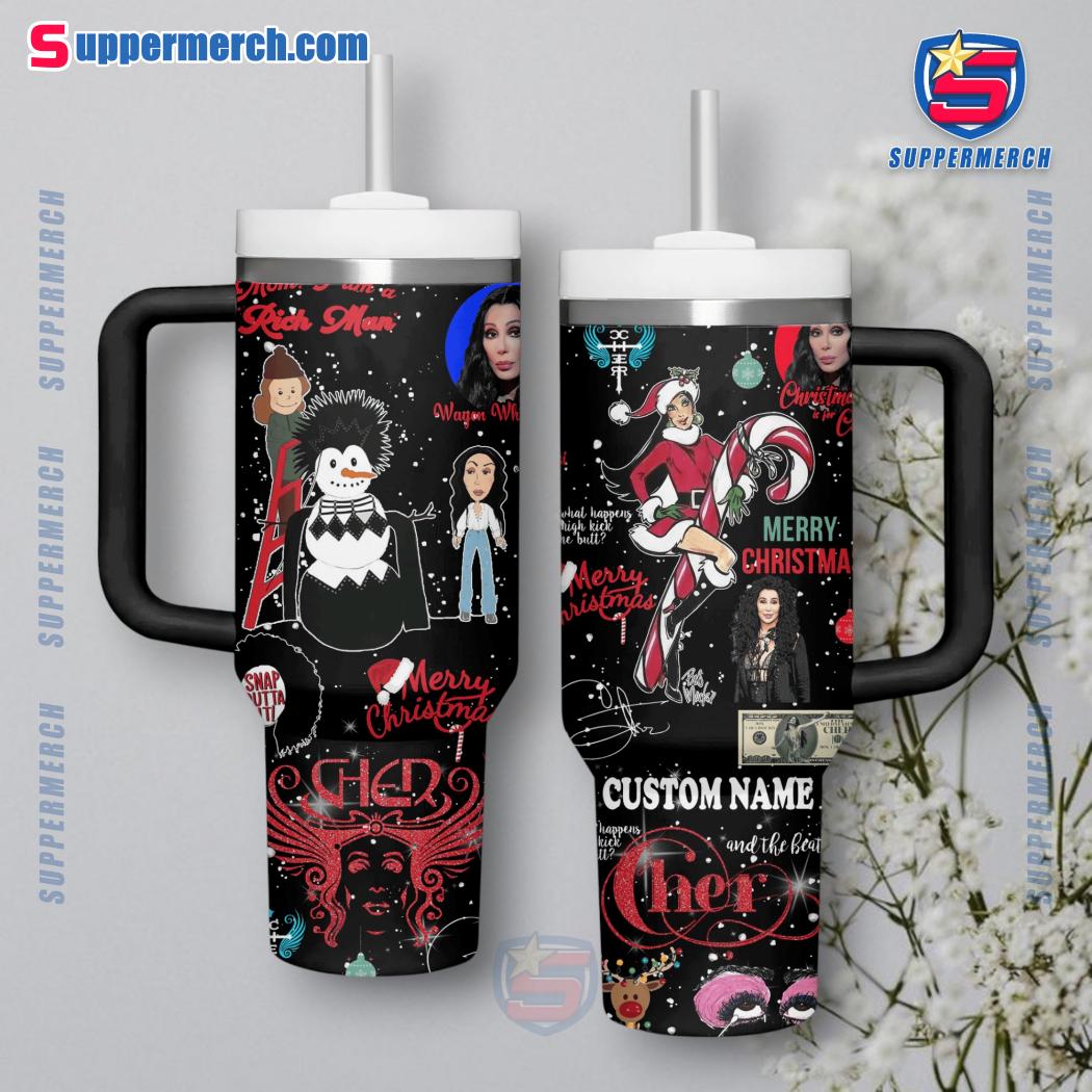 Cher Merry Christmas Personalized 40oz Tumbler With Handle BwlcTpa