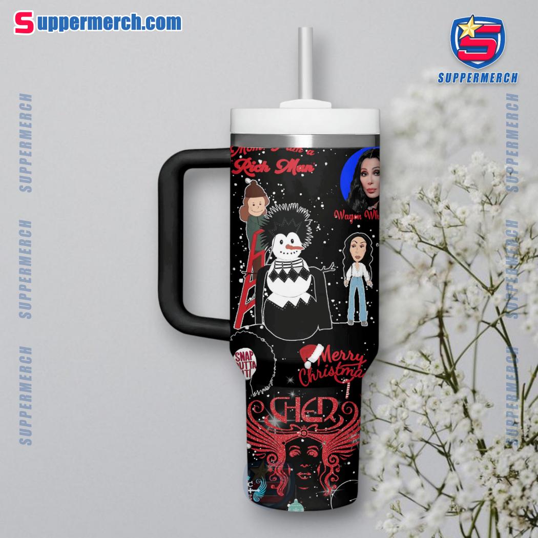 Cher Merry Christmas Personalized 40oz Tumbler With Handle-a ATtmZcv