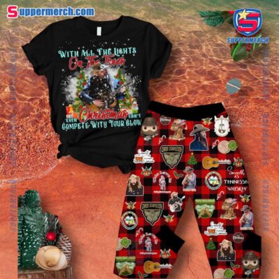 Chris Stapleton With All The Lights On The Trees Even Christmas Can't Compete With You Glow Pajamas Set PvaSotY