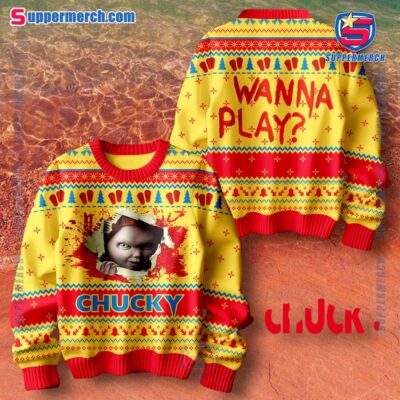 Chucky Wanna Play Horror Ugly Sweater 5jDXA1F