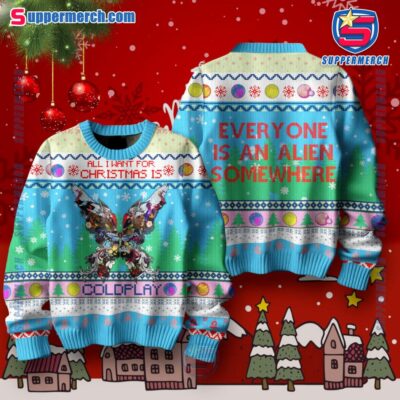 Coldplay Everyone Is An Alien Somewhere Ugly Christmas Sweater lQ5hx86