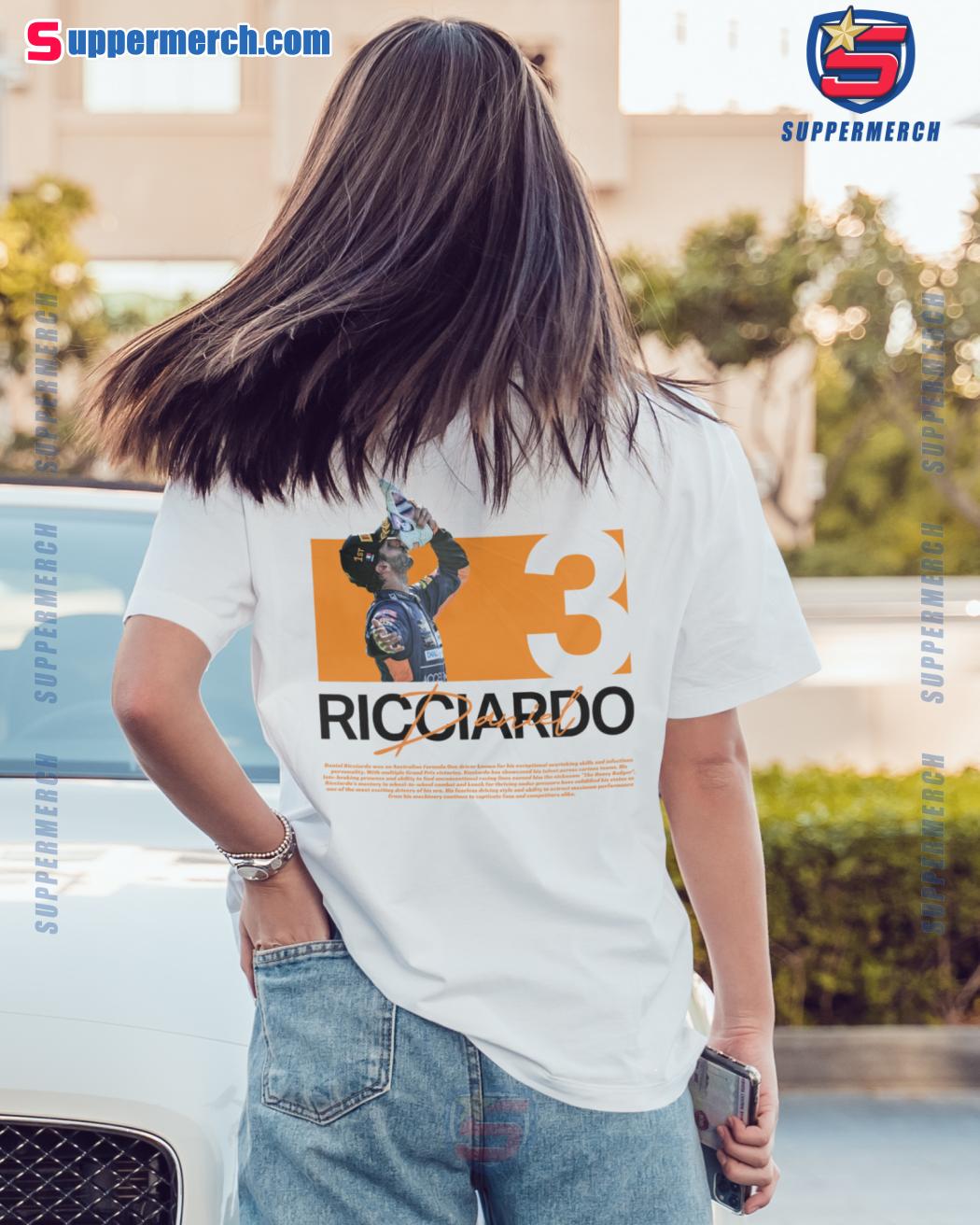 Daniel Ricciardo Racing Driver Number 3 Graphic Unisex T-shirt-a A1V9HYq