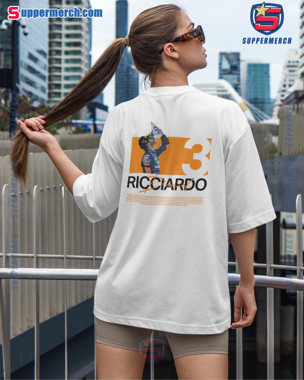 Daniel Ricciardo Racing Driver Number 3 Graphic Unisex T-shirt-b KjzAR1W