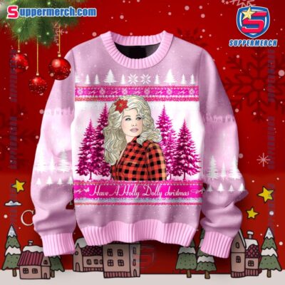 Dolly Parton Have A Holly Dolly Christmas Pine Trees Sweater-a pSdKqke