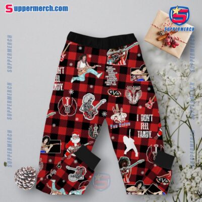 Eddie Van Halen Might As Well Jump Go Ahead And Jump Christmas Plaid Pajamas Set-a VAf1aW7