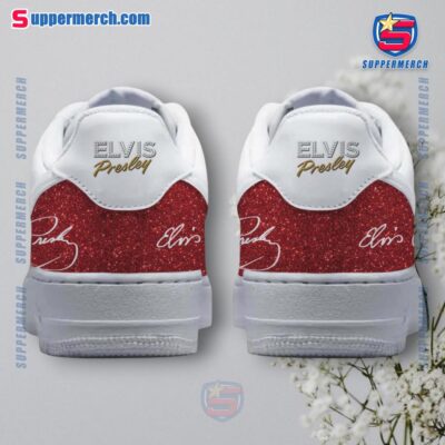 Elvis Presley It's Christmas Time Pretty Baby Signature Red Glitter Air Force Shoes-a hkvdUz5