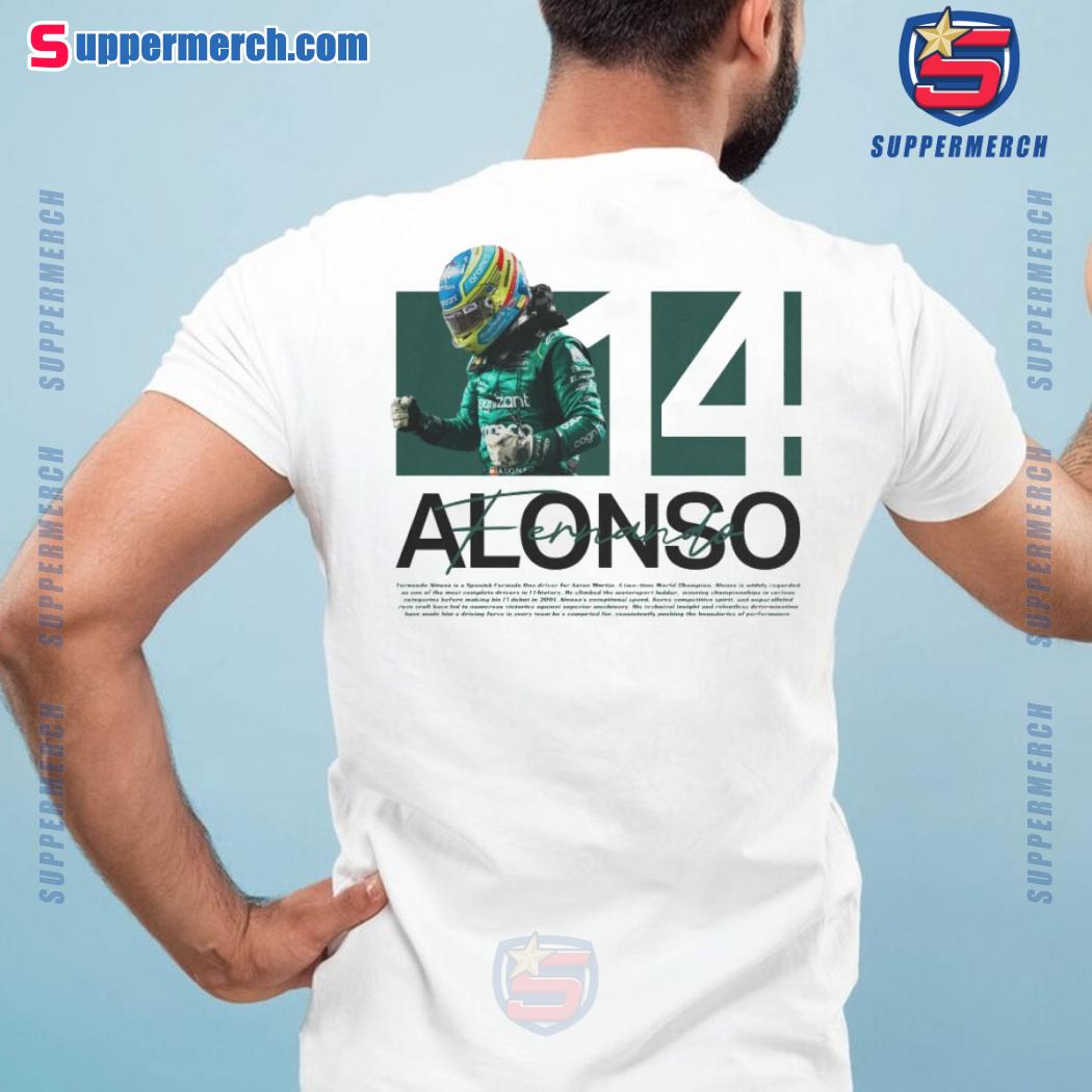 Fernando Alonso Racing Driver Number 14 Graphic Unisex T-shirt-b 8inePL2