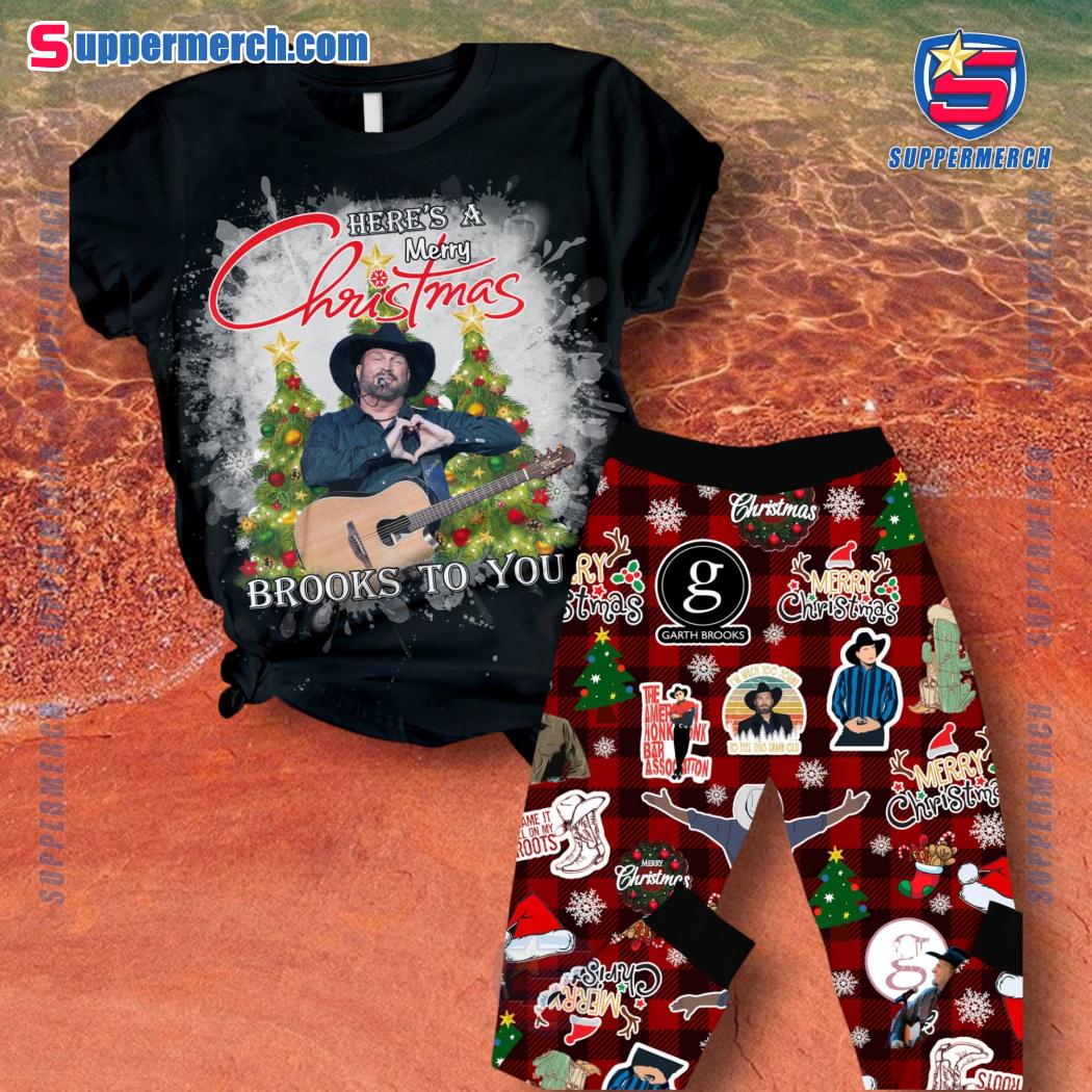 Garth Brooks Here's A Merry Christmas Brooks To You Pajamas Set 3zxd0PD