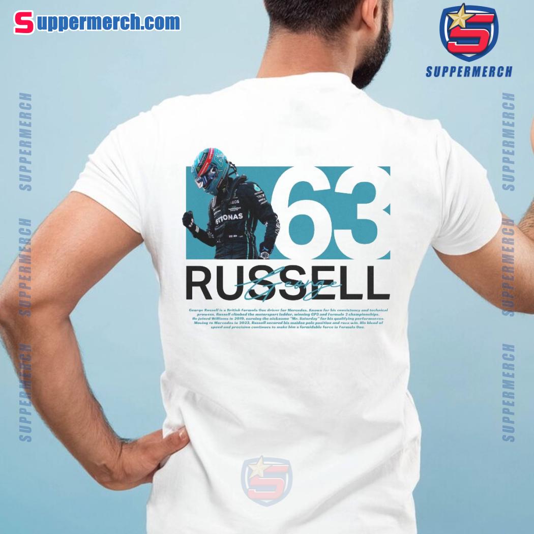 George Russell Racing Driver Number 63 Graphic Unisex T-shirt diovITB
