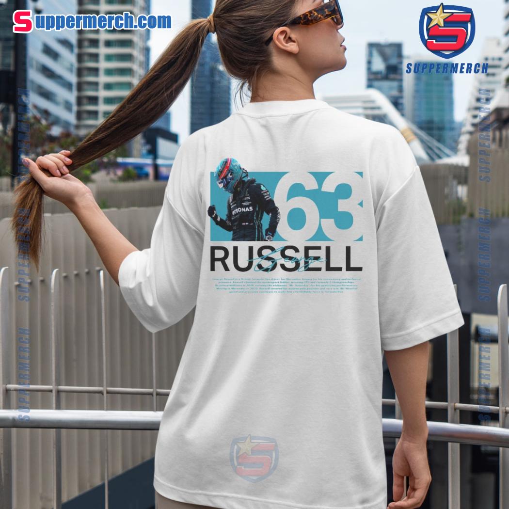 George Russell Racing Driver Number 63 Graphic Unisex T-shirt-b HyFiozV