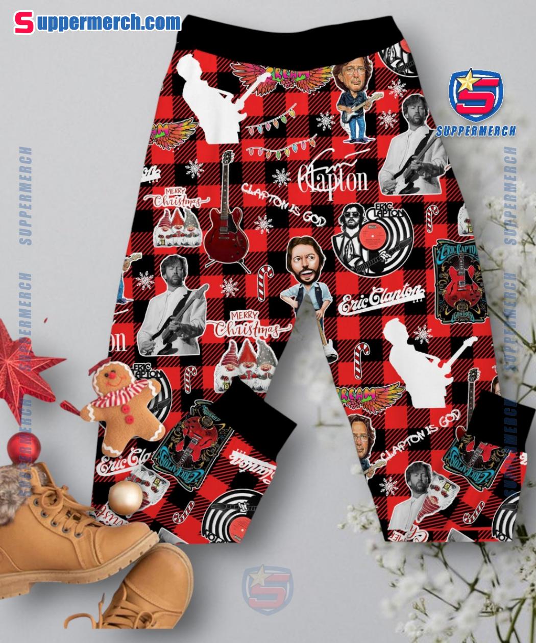 Grateful Dead Eric Clapton May Your Christmas Be Filled With Soul Joy And A Touch Of Blues Pajamas Set-b sx9cep3