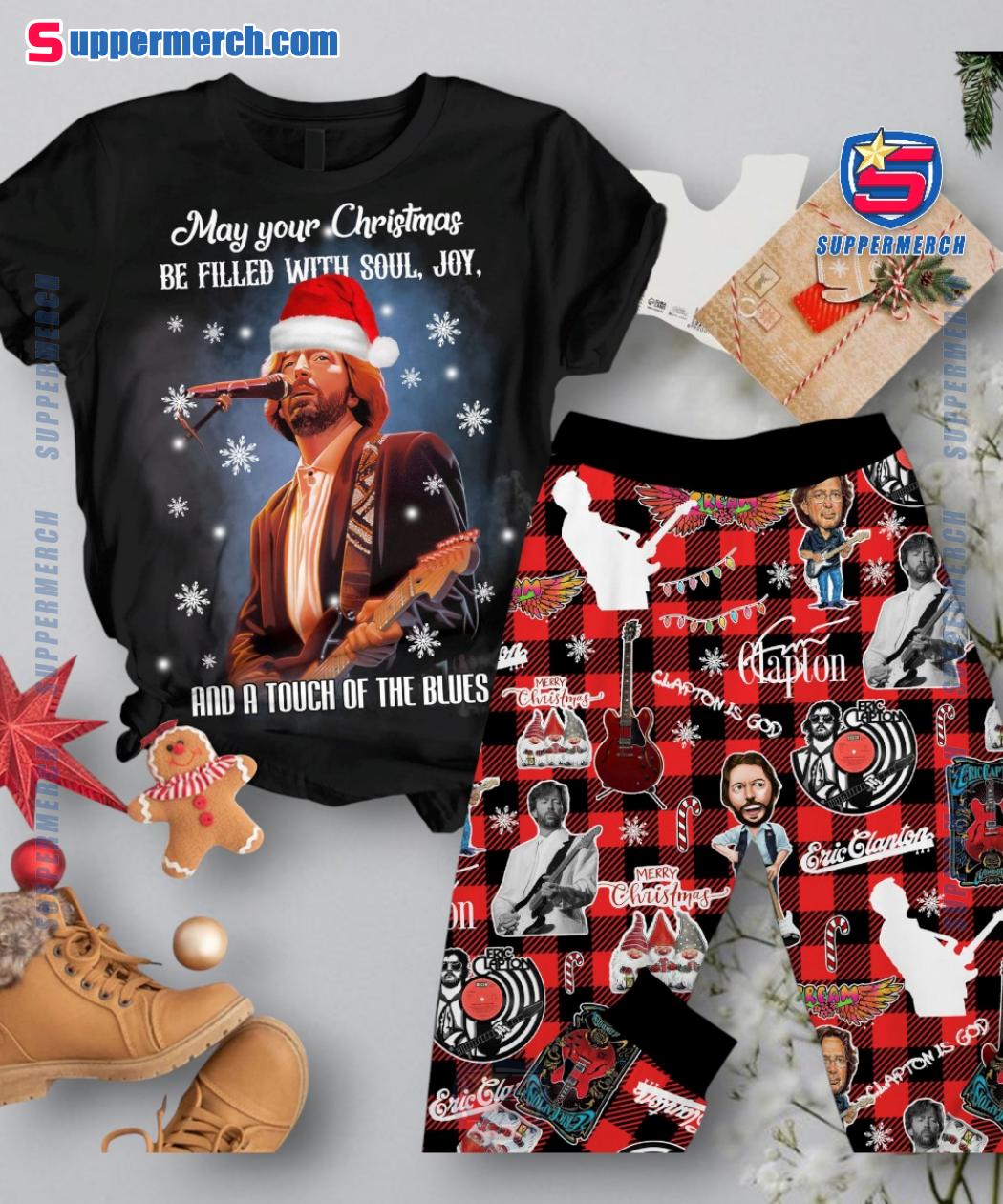 Grateful Dead Eric Clapton May Your Christmas Be Filled With Soul Joy And A Touch Of Blues Pajamas Set pKrTXAu