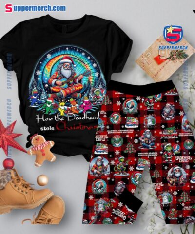 Grateful Dead How The Deadheads Stole Christmas Plaid Pajamas Set De2uVca
