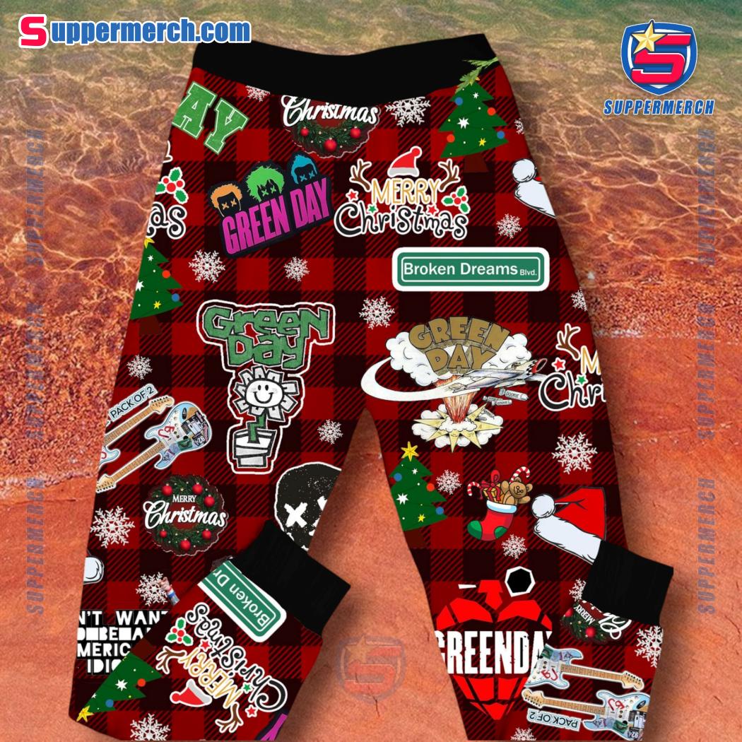 Green Day Boulevard Of Broken Dreams Christmas Pajamas Set-a OA0Ep3K