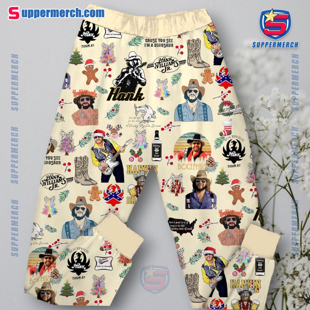 Hank William Jr. Here's A Merry Christmas Bocephus To You Pajamas Set-b Xf7GR4O