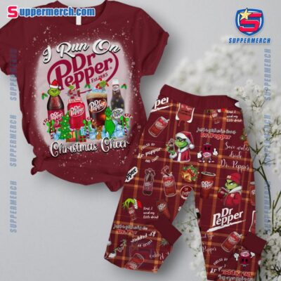 I Run On Dr Depper Christmas Cheer Plaid Pajamas Set oAE6L9U