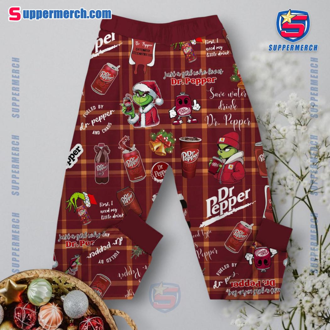 I Run On Dr Depper Christmas Cheer Plaid Pajamas Set-a SPjNF9X