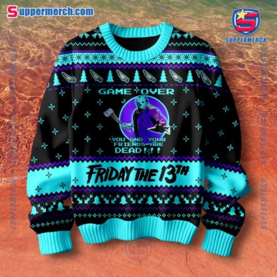 Jason Voorhees Game Over You And Your Friends Are Dead Ugly Sweater-a gwvk9Mj