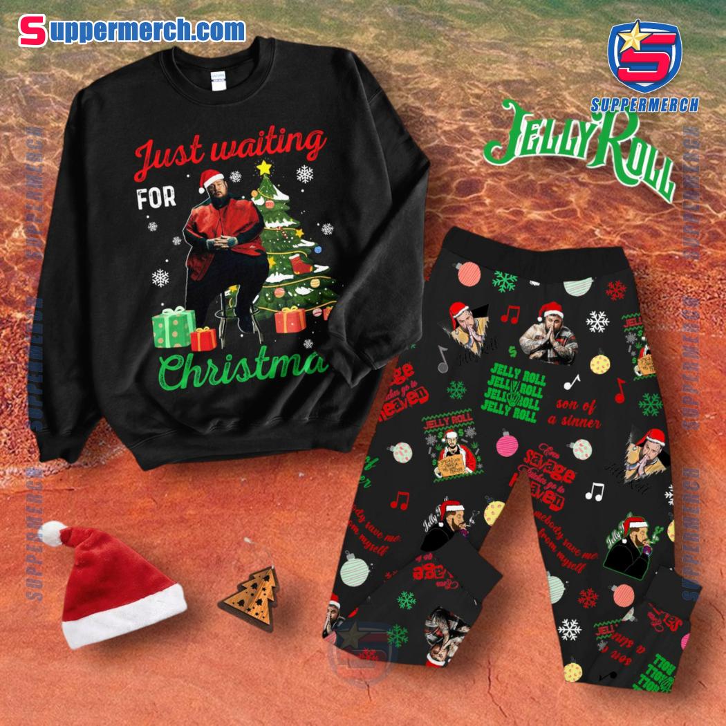 Jelly Roll Just Waiting For Christmas Pajamas Set