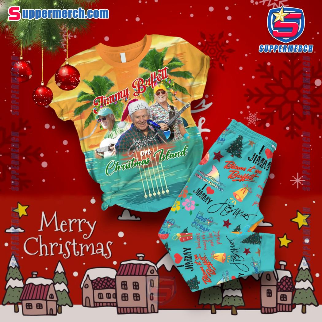 Jimmy Buffett On Christmas Island Pajamas Set FXBVJ3Z
