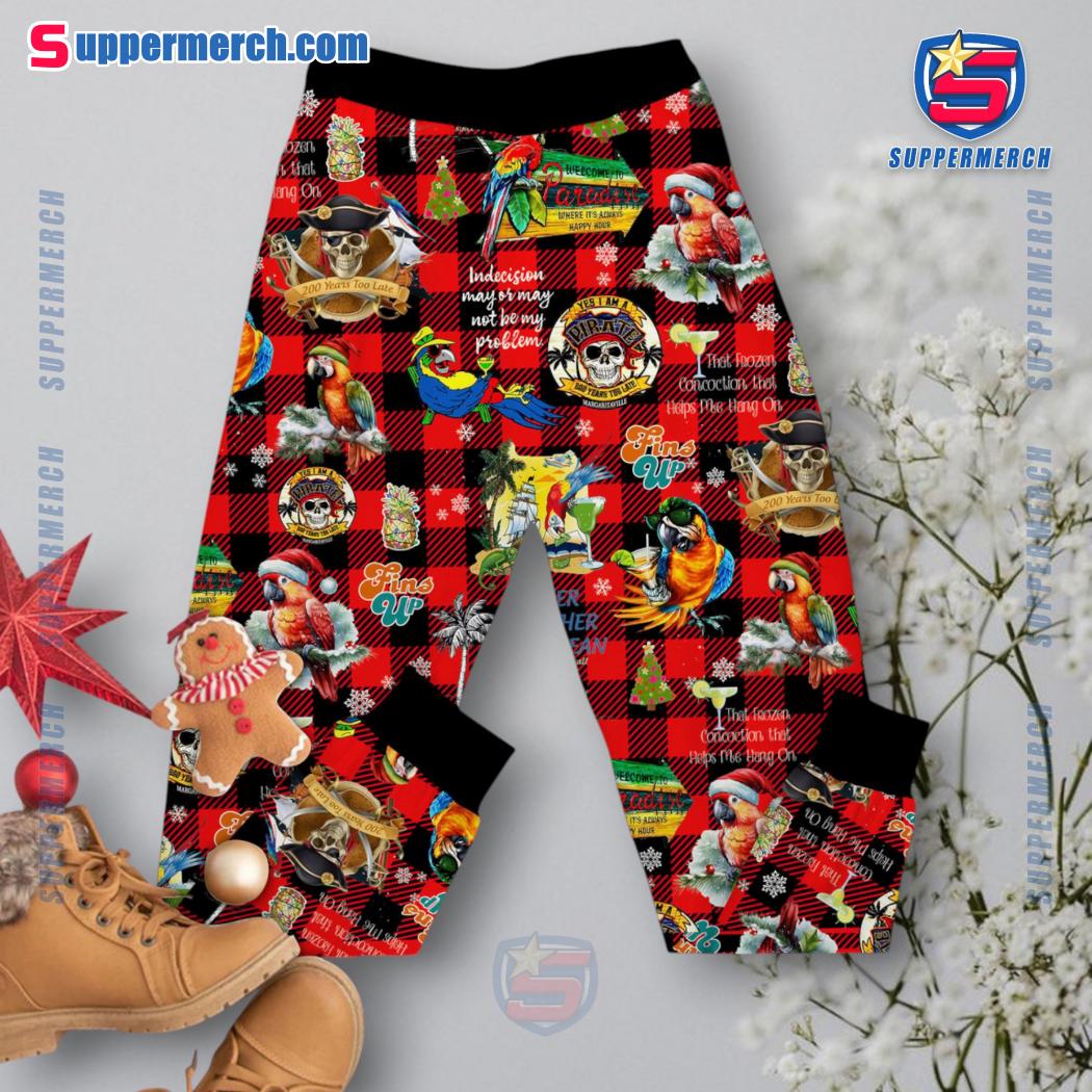 Jimmy Buffett On Christmas Island Your Dreams Come True Plaid Pajamas Set-b 7ytI45f