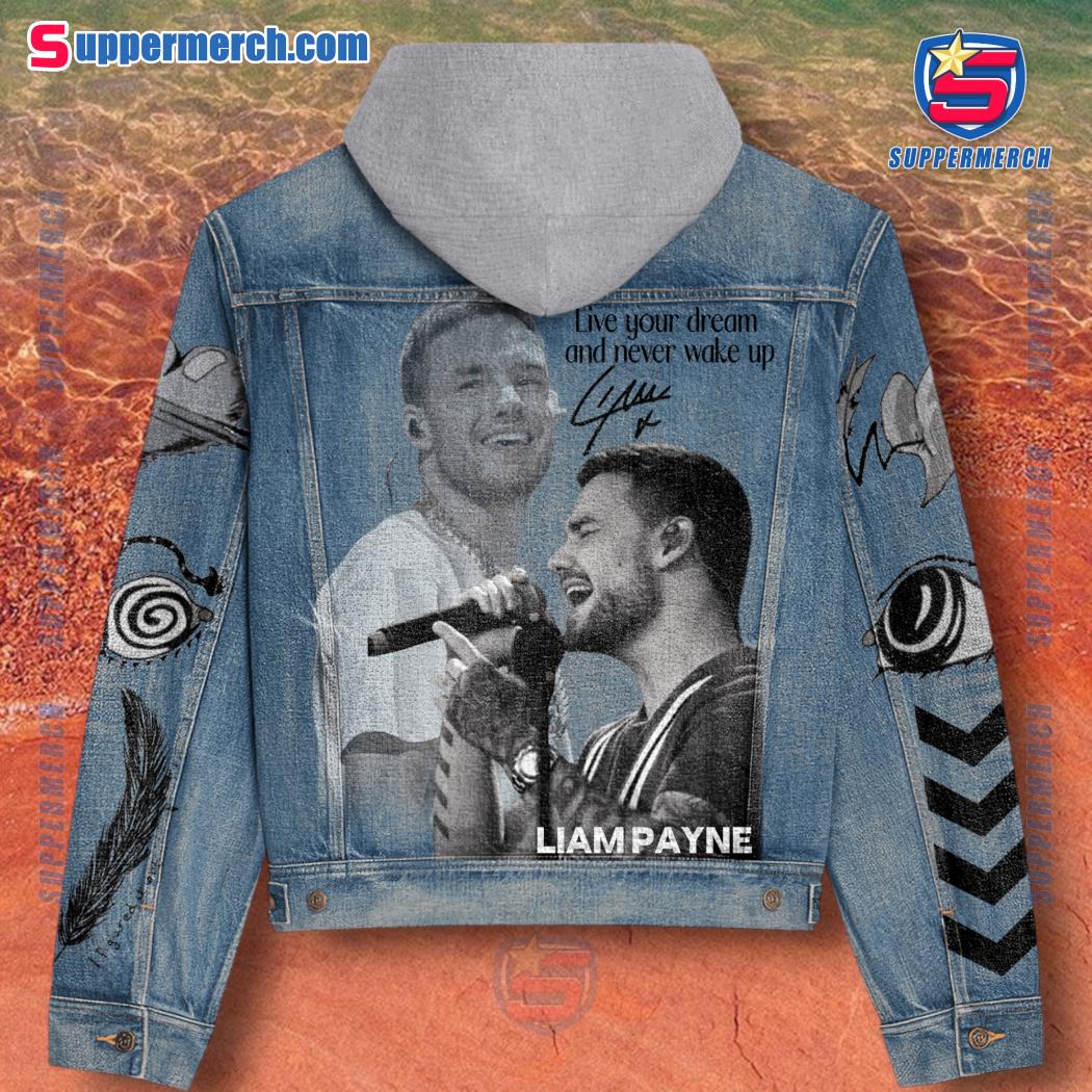 Liam Payne Live Your Dream And Never Wake Up Signature Jean Hoodie Jacket-b b8p0Skr