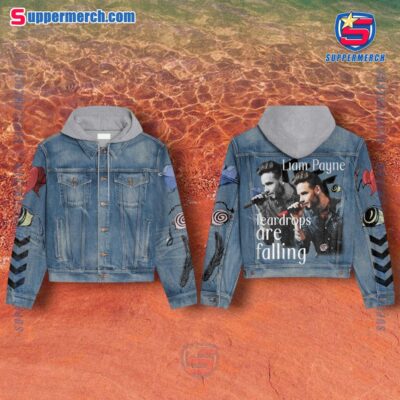 Liam Payne Teardrops Are Falling Jean Hoodie Jacket qOxhEwv