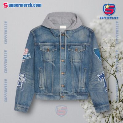 Los Angeles Dodgers Bleed Blue Dream Blue Jean Hoodie Jacket a