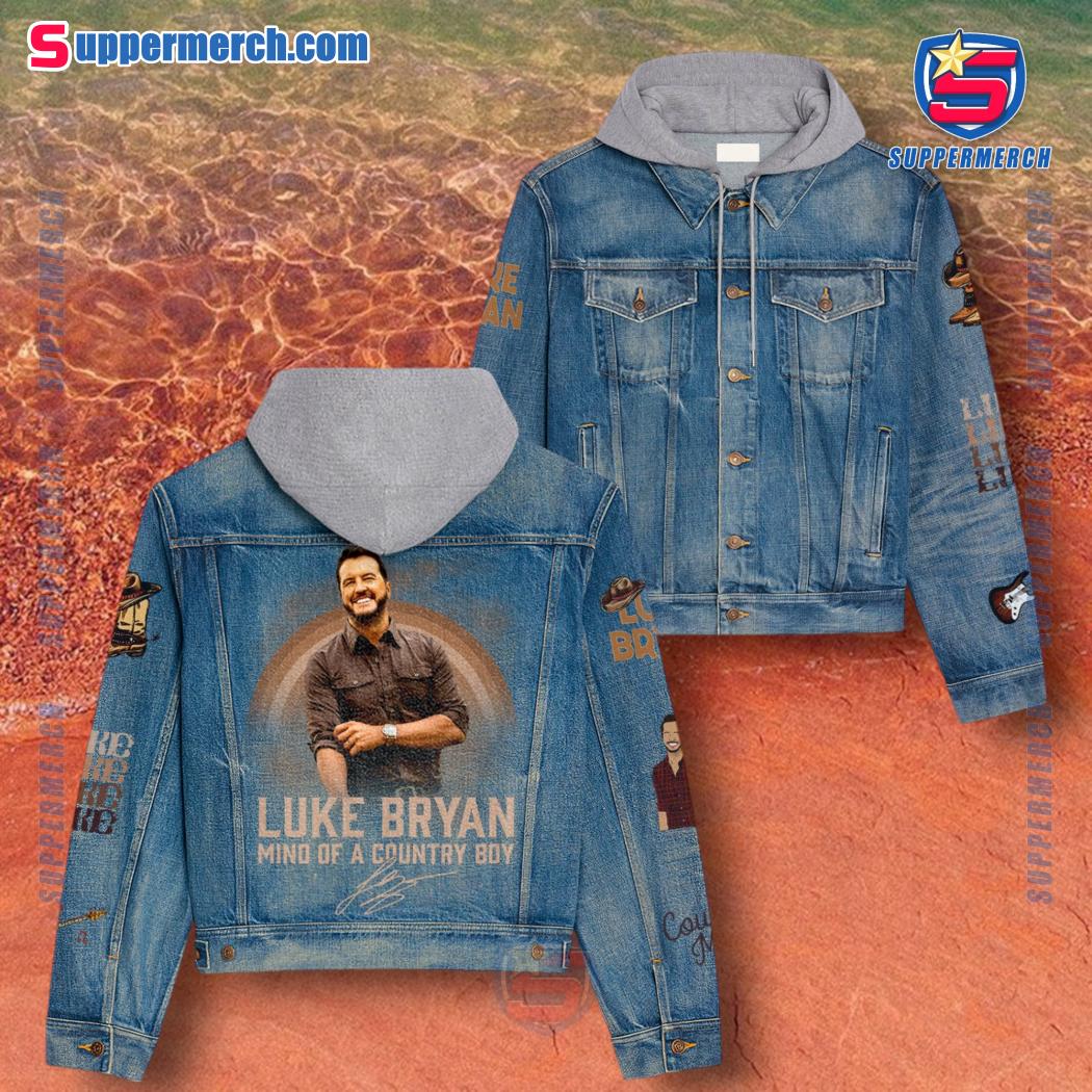Luke Bryan Mind Of A Country Boy Signature Jean Hoodie Jacket tnu2Qvp
