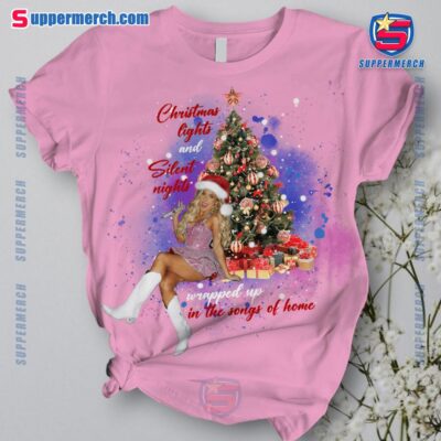 Megan Moroney Christmas Light And Silent Nights Pajamas Set-a E0ymz8b