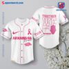 NCAA Arkansas Razorbacks Together We Fight Breast Cancer Awareness Personalized Baseball Jersey a