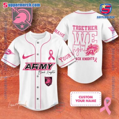 NCAA Army Black Knights Together We Fight Breast Cancer Awareness Personalized Baseball Jersey