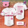 NCAA Auburn Tigers Together We Fight Breast Cancer Awareness Personalized Baseball Jersey