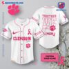 NCAA Clemson Tigers Together We Fight Breast Cancer Awareness Personalized Baseball Jersey