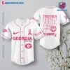 NCAA Georgia Bulldogs Together We Fight Breast Cancer Awareness Personalized Baseball Jersey a