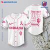 NCAA Indiana Hoosiers Together We Fight Breast Cancer Awareness Personalized Baseball Jersey a