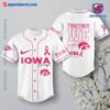 NCAA Iowa Hawkeyes Together We Fight Breast Cancer Awareness Personalized Baseball Jersey a