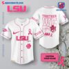 NCAA Lsu Tigers Together We Fight Breast Cancer Awareness Personalized Baseball Jersey