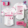 NCAA Miami Hurricanes Together We Fight Breast Cancer Awareness Personalized Baseball Jersey