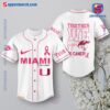 NCAA Miami Hurricanes Together We Fight Breast Cancer Awareness Personalized Baseball Jersey a