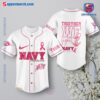 NCAA Navy Midshipmen Together We Fight Breast Cancer Awareness Personalized Baseball Jersey a